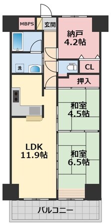 ライオンズマンション道後公園第2の物件間取画像